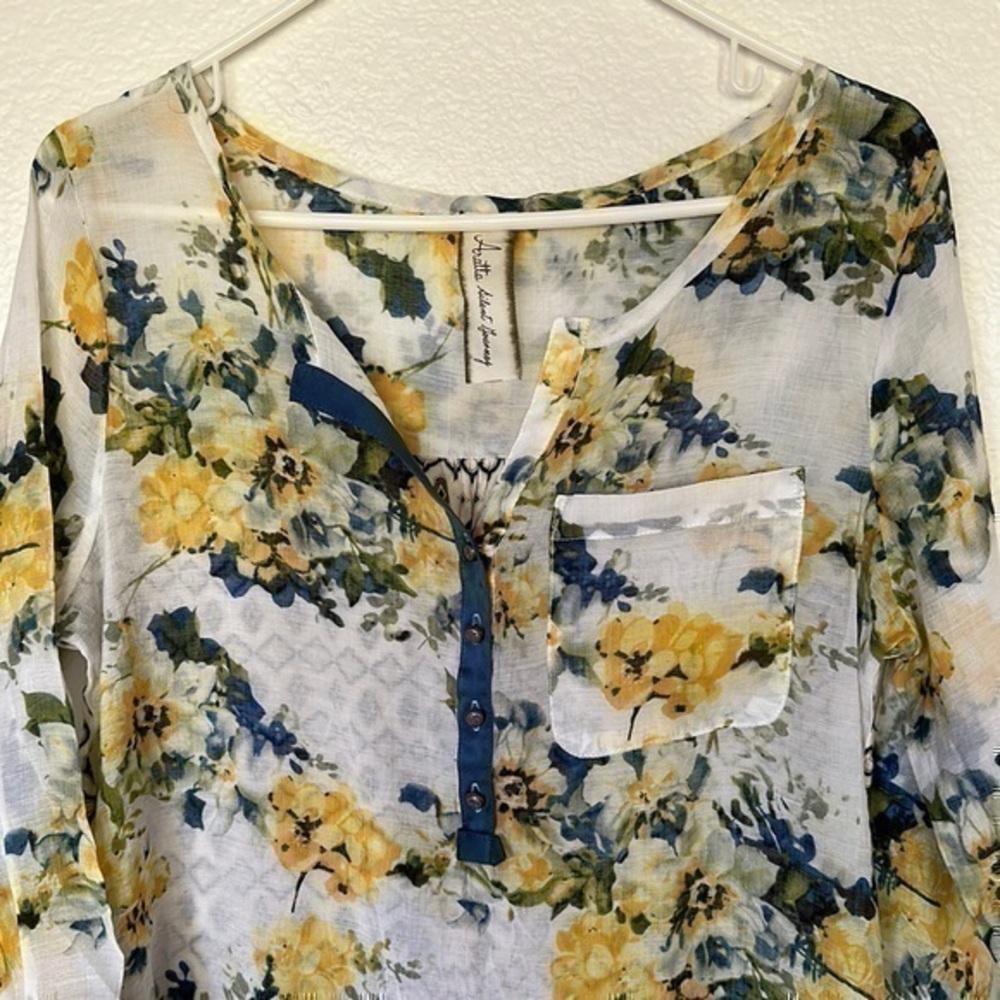 NWT Aratta Silent Journey Anthropologie floral 3/4 sleeve top small